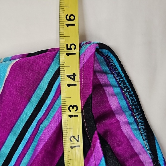 Vtg Rose Marie Reid 70s Swimsuit Purple Turquoise Stripes SZ 12, Elastic Is Bad - Picture 12 of 13